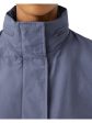 EILEEN FISHER Womens Blue Zippered Pocketed Stand-up Collar Unlined Boxy Fit Long Sleeve Button Down Jacket Online Sale