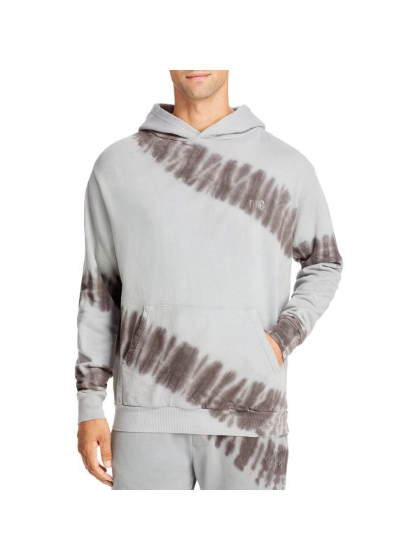 ORIGINAL PAPERBACKS Mens Los Feliz Gray Tie Dye Long Sleeve Draw String Hoodie Sale