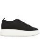 INC Womens Black 0.5  Platform Padded Breathable Gardin Round Toe Wedge Lace-Up Athletic Sneakers Shoes M Supply