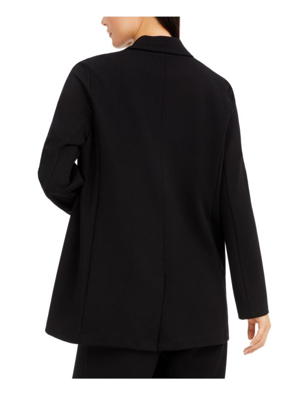 EILEEN FISHER Womens Black Pocketed Tencel Notch Collar Blazer Jacket Online