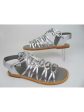 VINCE. Womens Silver Strappy Palmera Round Toe Lace-Up Leather Slingback Sandal M Online now