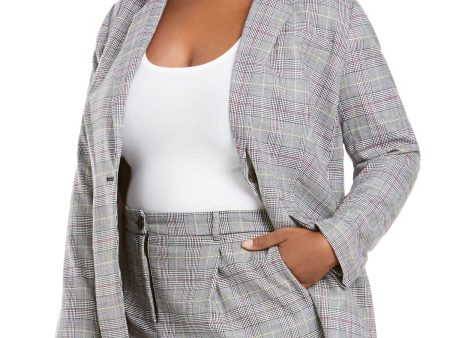 VINCE CAMUTO Womens Gray Printed Wear To Work Suit Jacket Online Hot Sale