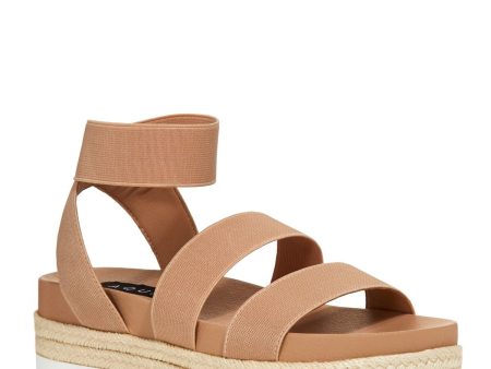 AQUA Womens Beige 1.5  Platform Jute Accent Crisscross Elastic Strap Stretch Ankle Strap Tali Round Toe Platform Slip On Espadrille Shoes M Online