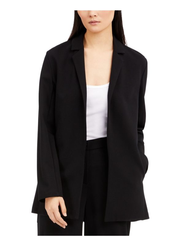 EILEEN FISHER Womens Black Pocketed Tencel Notch Collar Blazer Jacket Online