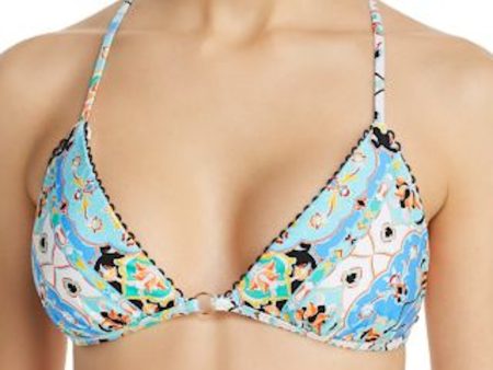 NANETTE LEPORE Women s Multi Color Printed Plunging Triangle Swimwear Top Sale