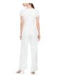 ADRIANNA PAPELL Womens Ivory Zippered Short Sleeve V Neck Wide Leg Jumpsuit Online now