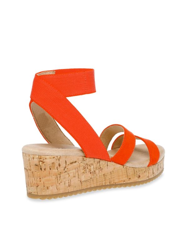 ANNE KLEIN Womens Orange 1  Platform Padded Alyson Open Toe Wedge Slip On Espadrille Shoes M Online now