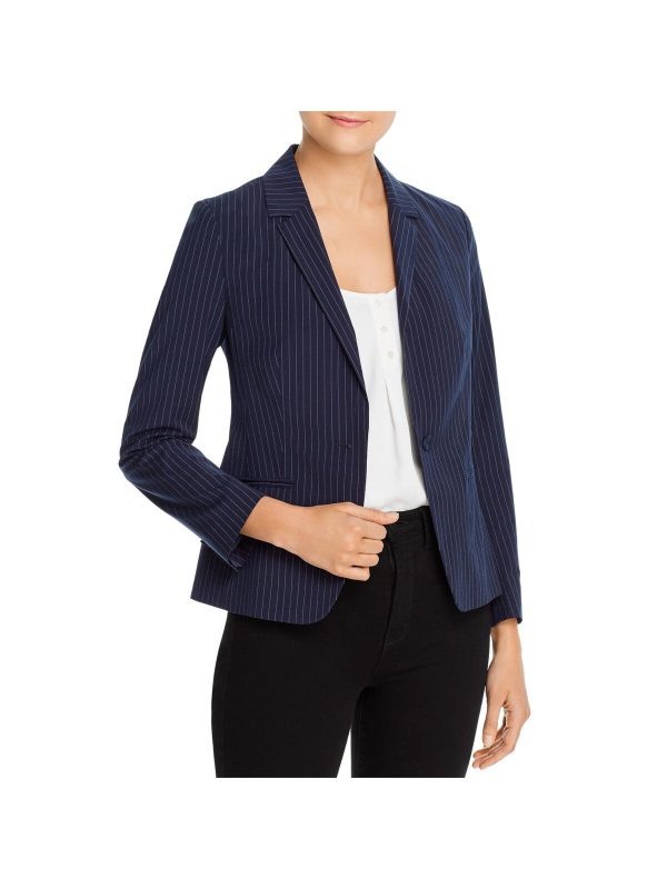 CUPCAKES AND CASHMERE Womens Pocketed Pinstripe Wear To Work Jacket Online Hot Sale