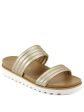 AEROSOLES Womens Gold Dual Cushioned Straps Kinnelon Open Toe Wedge Slip On Slide Sandals Shoes M Hot on Sale