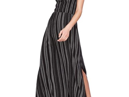 1. STATE Womens Slitted Printed Spaghetti Strap Square Neck Maxi Dress Discount