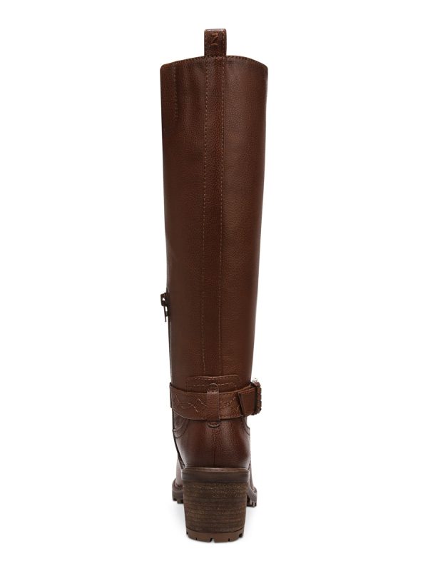 ZODIAC Womens Brown Cushioned Goring Buckle Accent Lug Sole Georgia Round Toe Block Heel Zip-Up Riding Boot M Online