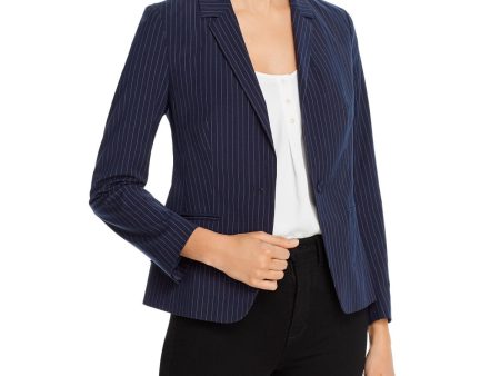 CUPCAKES AND CASHMERE Womens Pocketed Pinstripe Wear To Work Jacket Online Hot Sale