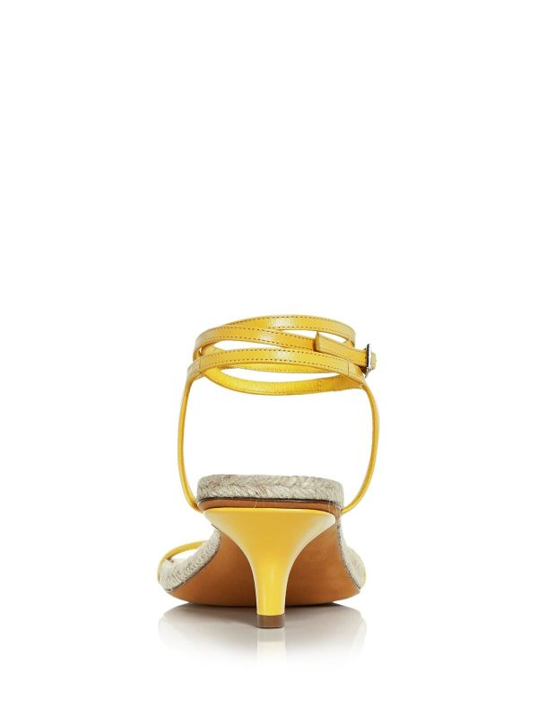 3.1 PHILLIP LIM Womens Sunshine Yellow Ankle Strap Padded Yasmine Round Toe Kitten Heel Buckle Leather Dress Espadrille Shoes For Cheap