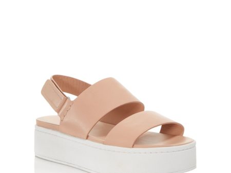 VINCE. Womens Pink 1  Platform Comfort Westport Round Toe Wedge Leather Slingback Sandal M Supply