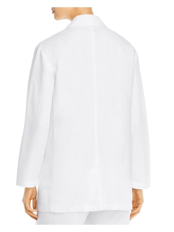 EILEEN FISHER Womens White Pocketed Blazer Jacket Online now