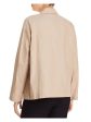 EILEEN FISHER Womens Beige Pocketed Oversized Blazer Jacket Supply