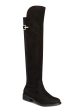 ZIGI SOHO Womens Black Hardware Detail Strap At Upper Cushioned Onley Round Toe Block Heel Riding Boot M For Sale