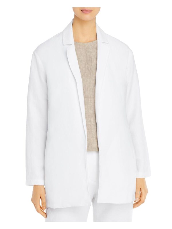 EILEEN FISHER Womens White Pocketed Blazer Jacket Online now