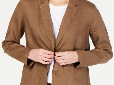 EILEEN FISHER Womens Brown Blazer Jacket Hot on Sale