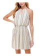 CITY STUDIO Womens Striped Sleeveless Halter Mini A-Line Dress Online Hot Sale