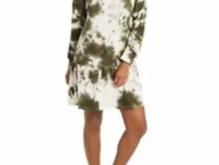 1. STATE Womens Green Tie Dye Long Sleeve Crew Neck Above The Knee Shift Dress Hot on Sale