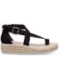 ALFANI Womens Black Asymmetrical Buckle Accent Moira Round Toe Wedge Zip-Up Espadrille Shoes M Online now