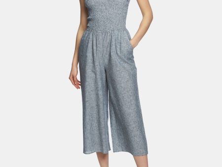 1. STATE Womens Pinstripe Square Neck Wide Leg Jumpsuit Cheap