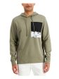 INC Mens Moonwalk Green Graphic Long Sleeve Classic Fit Draw String Hoodie Hot on Sale