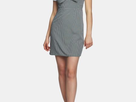 1. STATE Womens Check Spaghetti Strap V Neck Above The Knee Fit + Flare Dress For Sale