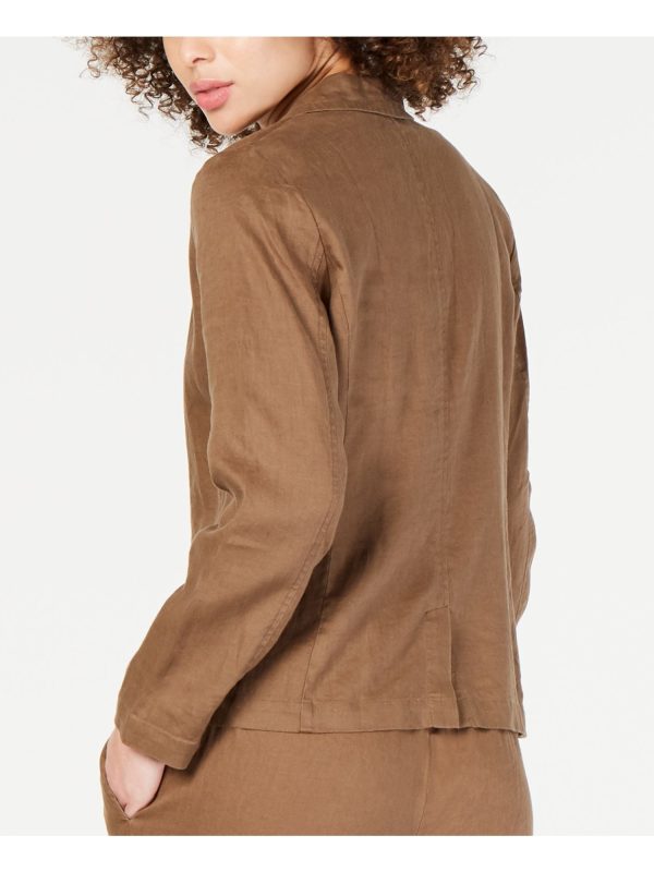 EILEEN FISHER Womens Brown Blazer Jacket Hot on Sale