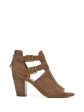 ZODIAC Womens Brown Woven Detailing Cushioned Buckle Accent Cassie Round Toe Block Heel Zip-Up Leather Dress Sandals Shoes M Online