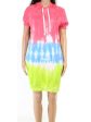 ULTRA FLIRT Womens Jersey Pocketed Tie Dye Short Sleeve Crew Neck Short Shift Dress Cheap