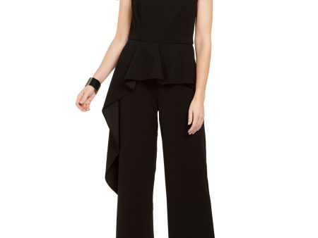 ADRIANNA PAPELL Womens Short Sleeve Off Shoulder Evening Straight leg Jumpsuit Fashion